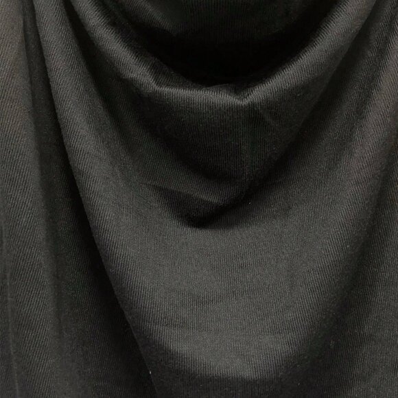 Black Casual Women's Draped Button Long Sleeve T-Shirt - Picture 7 of 8